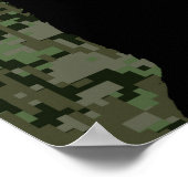 ブラックゴーンスクアッチンウッドランドデジタルカモフラージュ ポスター (角)