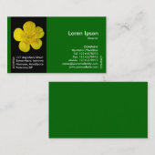 ブラックサイドバンド花 – バターカップ – 緑 名刺 (正面/裏面)