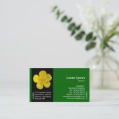 ブラックサイドバンド花 – バターカップ – 緑 名刺 (スタンド正面)