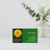 ブラックサイドバンド花 – 黄色の菊 – 緑 名刺 (スタンド正面)