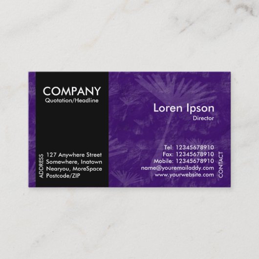 ブラックサイドバンド – Violet Dandylion Shadow Tex 名刺 (正面)