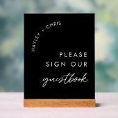 ブラックサイン私たちのゲストブック結婚のアクリルのサイン アクリルサイン (ニュートラル)