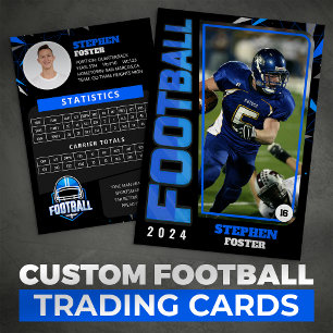 ブラックサッカーとブルーサッカーのトレーディングカードカスタムプレーヤー コーリングカード