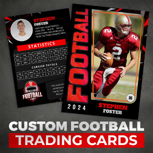 ブラックサッカーとレッドサッカーのトレーディングカードカスタムプレーヤー コーリングカード