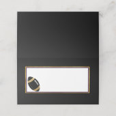 ブラックサッカーと金ゴールド結婚フットボール プレイスカード (外部開封)