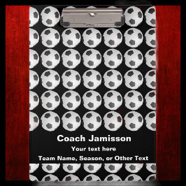 ブラックサッカーのボールの模様(コーチ、名前、 クリップボード