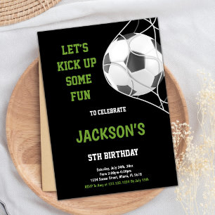 ブラックサッカーの誕生日招待状 招待状