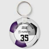 ブラックサッカークラブチームカラースポーツギフト キーホルダー (正面)