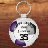 ブラックサッカークラブチームカラースポーツギフト キーホルダー (正面)