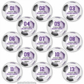 ブラックサッカーチームのカラーセット13パープル シール (正面)