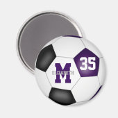 ブラックサッカーチームのカラー マグネット (正面/裏面)