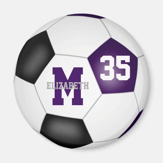 ブラックサッカーチームのカラー マグネット (正面)