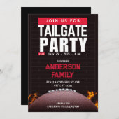 ブラックサッカーテールゲートパーティー 招待状 (正面/裏面)