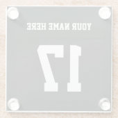 ブラックサッカーパーソナライズされたジャージースポーツドリンクGl ガラスコースター (裏面)