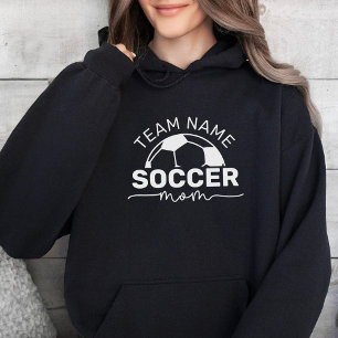 ブラックサッカーパーソナライズされたママ パーカ