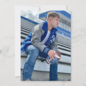 ブラックサッカーフォトバースデーパーティー招待状 (裏面)