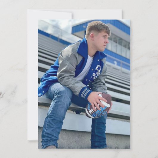 ブラックサッカーフォトバースデーパーティー招待状 (裏面)