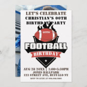 ブラックサッカーフォトバースデーパーティー招待状 (正面/裏面)