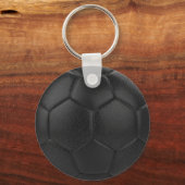 ブラックサッカーボールパーソナライズされた名 キーホルダー (裏面)
