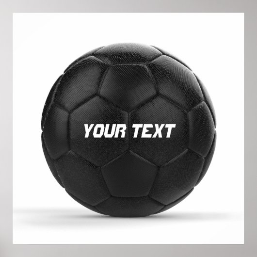 ブラックサッカーボール オリジナルテキスト ポスター (正面)