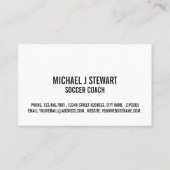 ブラックサッカーボール、サッカー選手/コーチ/リファレンス 名刺 (裏面)