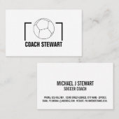 ブラックサッカーボール、サッカー選手/コーチ/リファレンス 名刺 (正面/裏面)