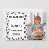 ブラックサッカー誕生日招待状（写真あり） 招待状 (正面)