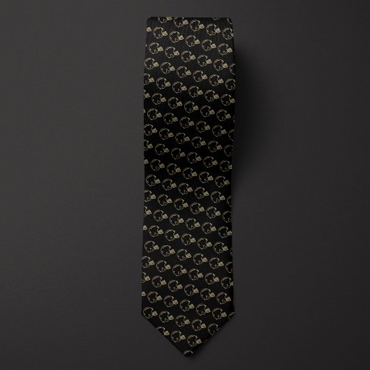 ブラックサッカー金ゴールドヘルメット ネクタイ