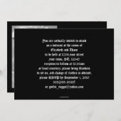 ブラックサテンと赤いバラのクロス写真フレーム招待状 招待状 (正面/裏面)