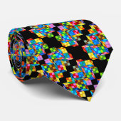 ブラックサテンのカラーキューブメトロ ネクタイ (ロール)