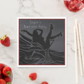 ブラックサテンのシルエット独身パーティー スタンダードランチョンナプキン (インサイチュ)