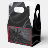 ブラックサテンのシルエット バチェラーパーティー フェイバーボックス (オープン)