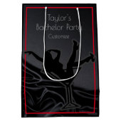 ブラックサテンシルエットバチュラーパーティ ミディアムペーパーバッグ (裏面)