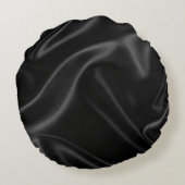 ブラックサテンシルクデザインラウンドピロー ラウンドクッション (裏面)