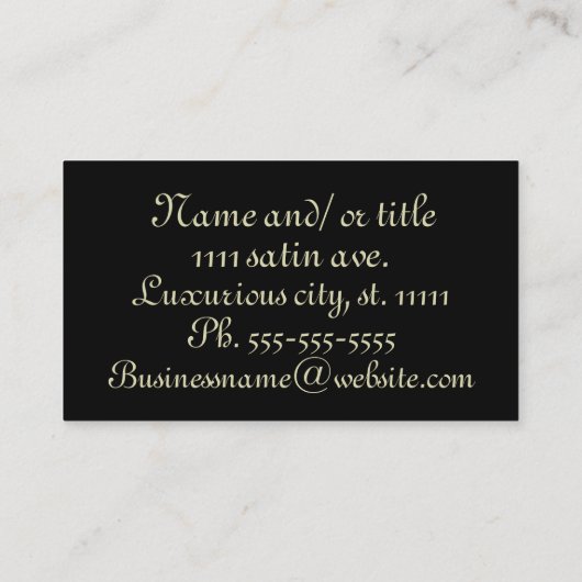 ブラックサテンルック名刺 名刺 (裏面)