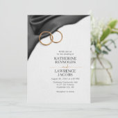 ブラックサテン結婚式招待状 招待状 (スタンド正面)