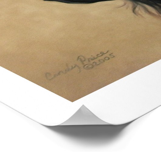 ブラックサテン – プリント (角)