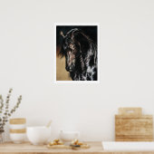 ブラックサテン – プリント (キッチン)