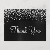 ブラックサテン ホイル ダイヤモンド コンフェッティ ありがとうございます ポストカード (正面)