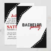 ブラックサドルスタイルの独身パーティー招待状 招待状 (正面/裏面)