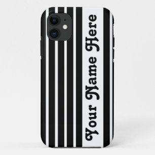 ブラックサファリのストライプに名前 iPhone 11 ケース