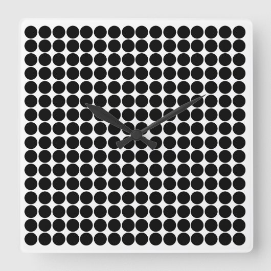 ブラックサファリドット スクエア壁時計 (正面)