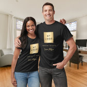 ブラックサポートローカルビジネスロゴ署名のスローガン Tシャツ