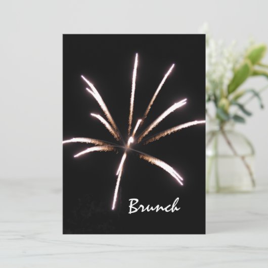 ブラックサマーの結婚式後ランチでの花火 招待状 (スタンド正面)