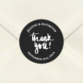 ブラックサンキューシック書道結婚式の引き出物 ラウンドシール