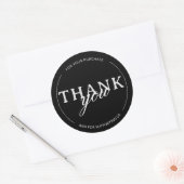 ブラックサンキュースモールビジネスミニマリストステッカー ラウンドシール (封筒)