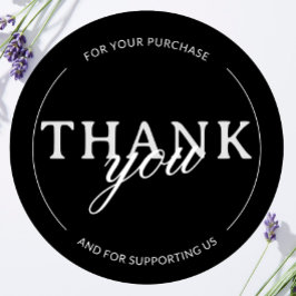 ブラックサンキュースモールビジネスミニマリストステッカー ラウンドシール