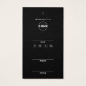 ブラックサンキューロゴ価格サイズ服つるラベル (裏面)