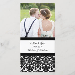 ブラックサンキュー結婚の写真カード サンキューカード