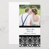 ブラックサンキュー結婚の写真カード サンキューカード (正面/裏面)